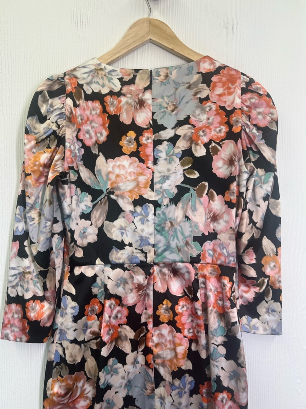 Zara - Colorful Floral Print Quarter Puff Long Sleeves Mini Dress Size Medium - Picture 10 of 10